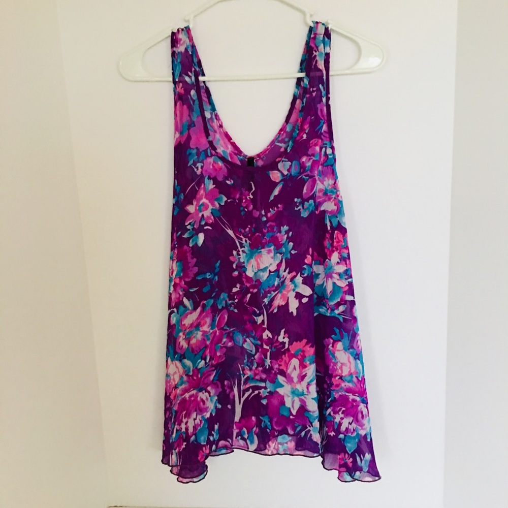 Miss Match Boutique Brand Sheer Chiffon Tank Top